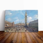 Big Box Art Canvas Print Wall Art Giovanni Canaletto Piaza San Marco No.2 | Mounted & Stretched Framed Picture | Home Decor for Kitchen, Living Room, Bedroom, Hallway, Multi-Colour, 20x14 Inch