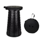 Cyslmuk - Noir tabouret Pliant Portable Tabouret Retractable de Deuxième Génération Tabouret de Camping pour La Pêche/BBQ/Intérieur/Activités Plein