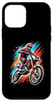 Coque pour iPhone 12 mini Colorful Art Dirt Bike Motocross Rider Moto Biker