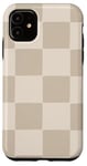 Coque pour iPhone 11 Beige clair classique à carreaux Grand damier Beige clair