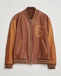 GANT Leather Varsity Jacket Brown Sugar