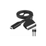 Yzmrbdqc - Adaptateur Audio Vidéo Péritel vers hdmi pour HDTV/DVD/Décodeur/PS3/PAL/NTSC - Convertisseur,Adaptateur Hdmi Peritel