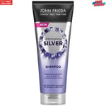 New John Frieda Shimmering Silver Shampoo 250ml For Dull Grey Or White Hair Uk