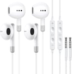 2 Pack Ecouteurs Filaire Intra-Auriculaires Oreillettes Filaires Ecouteur Anti-Bruit Casque Et Ecouteurs Ergonomique Stéréo Avec Microphone Jack 3.5Mm Universel Pour Samsung Androi[QUE070568]