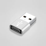 Adaptateur USB USB-C mâle vers Micro USB femelle,convertisseur pour Macbook,Samsung S20,connecteur USBC OTG - Type Silver