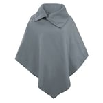 Rayson Élégant Pull Poncho Cape Femme Pull Poncho à Polyvalent de Type Châle pour Femmes Chic Glamour Baggy Irrégulière Châle Jeune Haut Tendance(Gris)