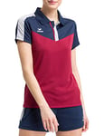 Erima Squad Sport Polo Femme, New Navy/Bordeaux/Silver Grey, FR : 38 (Taille Fabricant : 36)