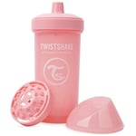 Twistshake Kid Cup Gobelet d'Apprentissage à Boire à Bec Anti-fuites 360 ml, Inclus un Mixeur de Fruits, Tasse d'entraînement Bébé à Bec, Ergonomiques, Sans BPA, 12+ Mois et, Rose Pastel