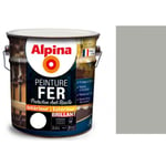 Peinture fer antirouille Gris franc brillant 2.5L ALPINA décoration protection intérieur extérieur