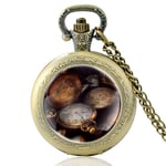 DSHUJC Pocket Watch, Antique Steampunk Style Vintage Charm Quartz Pocket Watch Glass Dome Pendant Necklace Men Women Hours Clock Gifts