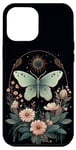 Coque pour iPhone 12 Pro Max Esthétique Sorcière Luna Moth Fleur Floral Papillon Lune
