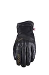 FIVE Gloves Gants de Moto Hiver en Cuir WFX Metro WP, Imperméable, Isolation Thermique complète Primaloft® et Thermo+™, Homologués CE 1KP, Noir, S