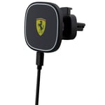 Ferrari magnetisk Bilhållare med 15W Trådlös Laddning för Ventilation - MagSafe Kompatibel - Svart