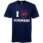 Arsenal FC Official Football Gift 'I Love Gunners' Mens T-Shirt Medium