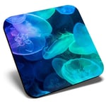 Square Single Coaster - Beautiful Jellyfish Blue Sea Creatures  #8379