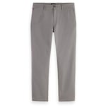 Scotch & Soda Men's Drift-Regular-Tapered Twill Chino Pants, Asphalt, 33 W/30 L