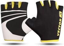 Vector X VX-450 Gants de Fitness | Couleur : Noir | Taille : Extra Large | pour Hommes et garçons | Matériau : Amara et Lycra | Excellente adhérence pour l'haltérophilie, Le Cyclisme, l'exercice,