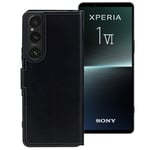 Suncase® Case Book Leather Case in Black for Sony Xperia 1 VI 2024