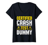 Womens Certified Crash Test Dummy Humor V-Neck T-Shirt