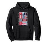 London Stamp with Iconic Landmarks - London Souvenir Pullover Hoodie