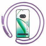 Tumundosmartphone Coque Transparente pour Realme 12 5G / 12x 5G avec Cordon Violet