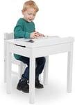 Melissa & Doug Table and Chair Set Lift & Top Activity Desk - White