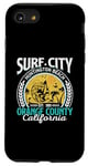 Coque pour iPhone SE (2020) / 7 / 8 Surf City Huntington Beach Est 1909 Orange County Californie