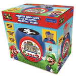 Lexibook - Nintendo Super Mario Réveil-projecteur, avec Fonction Alarme et répétition Snooze, veilleuse avec minuterie, écran LCD, à Piles, RL977NI, Noir