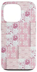 iPhone 13 Pro Light Pink Flowers & Bows Gingham Coquette Girly Aesthetic Case