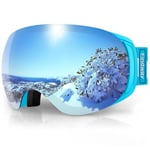 Findway Aldult Ski Goggles Pro naisille ja miehille 100 % UV 400 -suoja-vaihdettava linssi huurtumista estävät lasit lumilautalasit