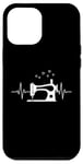 Coque pour iPhone 12 Pro Max Heartbeat Line Art Machine à coudre