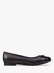 Clarks Kids' Scala Bloom Leather Ballet Pumps, Black