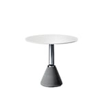 Magis - Table One Bistrot H72 Polished/White top Ø79 - Utendørs småbord & sidebord - Konstantin Grcic - Hvit - Laminat/Metall/Stein