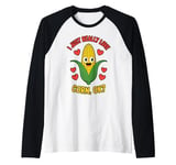 Really Love Corn Funny Corn On The Cob Raglan Baseball Tee