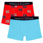 Tommy Hilfiger Boys 2 Pack Tommy Original Cotton Trunks - Fiesta/blue Grotto