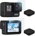 Protecteur D'Écran Pour Gopro Hero 7 Black/Hero 6/Hero 5(8 Pièces), Protecteur D'Écran En Verre Trempé Ultra Clair, Protecteur D'Objectif En Verre Trempé Et Cache Objectif[PHO065429]