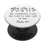 She Confidently Trusts the Lord to Take Care of Her Psalm PopSockets PopGrip Adhésif