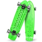 WPHH Skateboard Complète pour Enfants, Adultes Et Débutants, Longboard Cruiser De 27 Pouces, Planche De Rue À Brosse en Plastique À Double Bascule avec Roue Flash,Vert