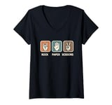 Womens Rock On | Rock Music | Rock Paper Scissors | Rock and Roll V-Neck T-Shirt