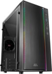 MCM, boîtier PC Micro ATX, compact, 16 modes RGB, Ventilateur 8 cm Noir