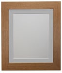 FRAMES BY POST London Picture Photo Frame, Plastic Glass, Oak with Light Grey Mount, 60 x 80 Image Size 50 x 70 cm