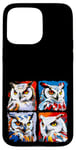 iPhone 15 Pro Max White Owl bird Pop Art Colorful Drawing Painting Case