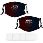 Nuberyl Munich FC Football Team Bayern (5) Masque Facial Unisexe Bandana Cagoule Écharpe Cache-Cou réglable 4 Fliters remplaçables Pack de 2 Sun Protection Anti-poussière Sports