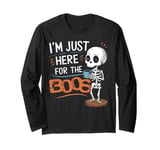 Funny Skeleton I'm Just Here for the Boos Halloween Party Long Sleeve T-Shirt