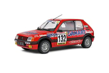 SOLIDO, PEUGEOT 205 GTI 1.6L rouge #132 Rallye de Monte Carlo 1986 F.DELECOUR...