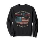 Honor The Fallen Thank The Living Memorial Day Veteran Stars Sweatshirt