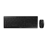 CHERRY STREAM DESKTOP RECHARGE, ensemble clavier et souris sans fil, Disposition allemande (QWERTZ), Connexion radio 2,4 GHz, Frappe silencieuse, Rechargeable, Noir