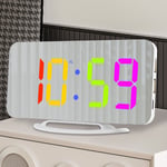 Electronic Clock RGB Color LED Mirror Display Clock Desktop Electric Alarm Clock