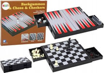 Leantoys 3-I-1-Spelbräda Magnetiskt Schack Dam Backgammon