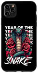 Coque pour iPhone 11 Pro Max Célébrez le Nouvel An chinois du serpent 2025 Cobra & Roses